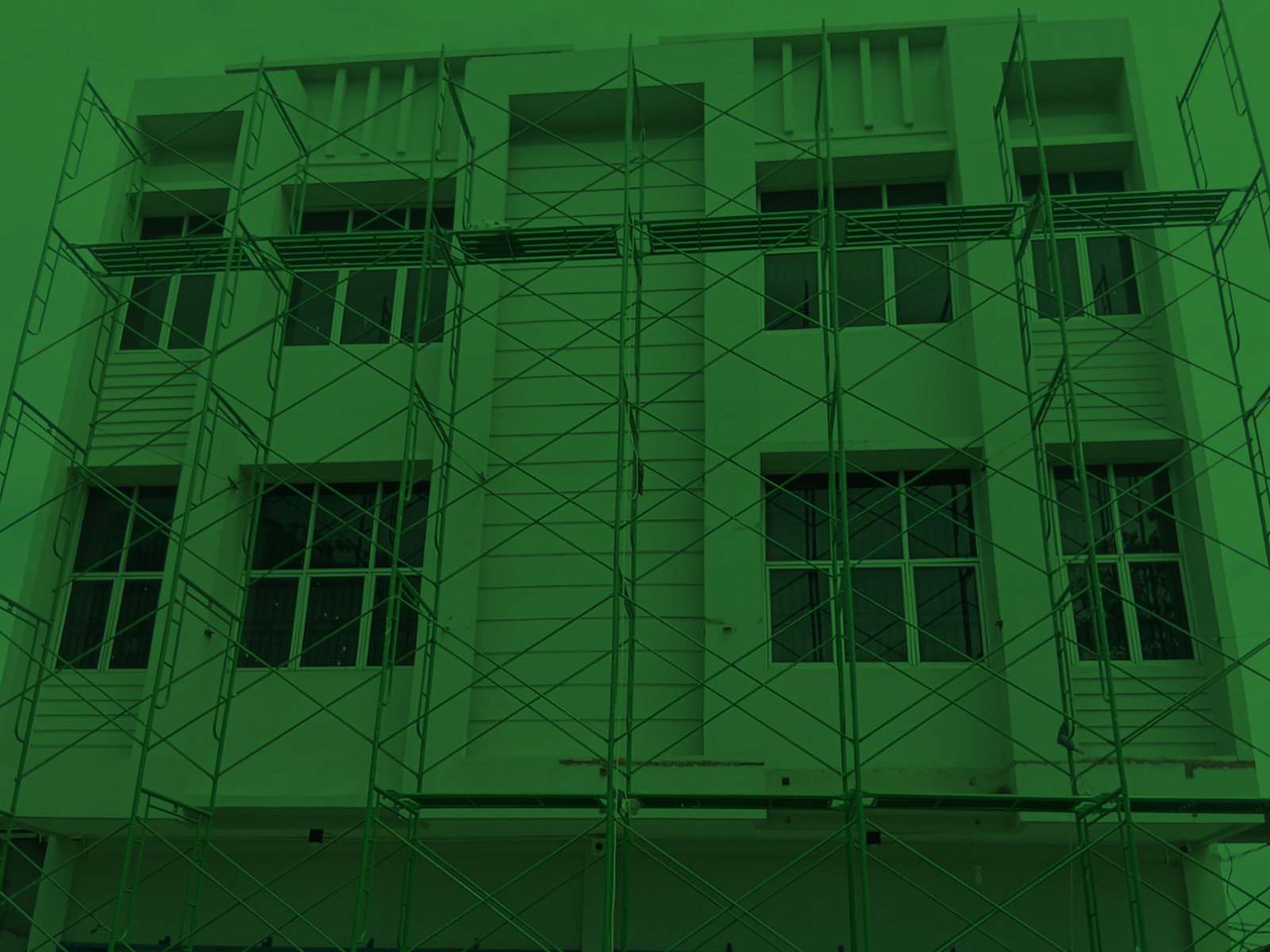 Scaffolding construction site
